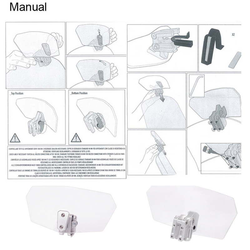 Szélvédő Univerzális Motorkerékpár Szélvédő Kerékpár terelő Szél Motorkerékpár Tartozékok Harley Yamaha Honda Suzuki Kawasaki