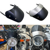 Juodas universalus 5"–9,45" motociklo priekinių žibintų priekinis stiklas, vėjo deflektorius, priekinis stiklas, skirtas Suzuki Honda Yamaha Kawasaki Triumph