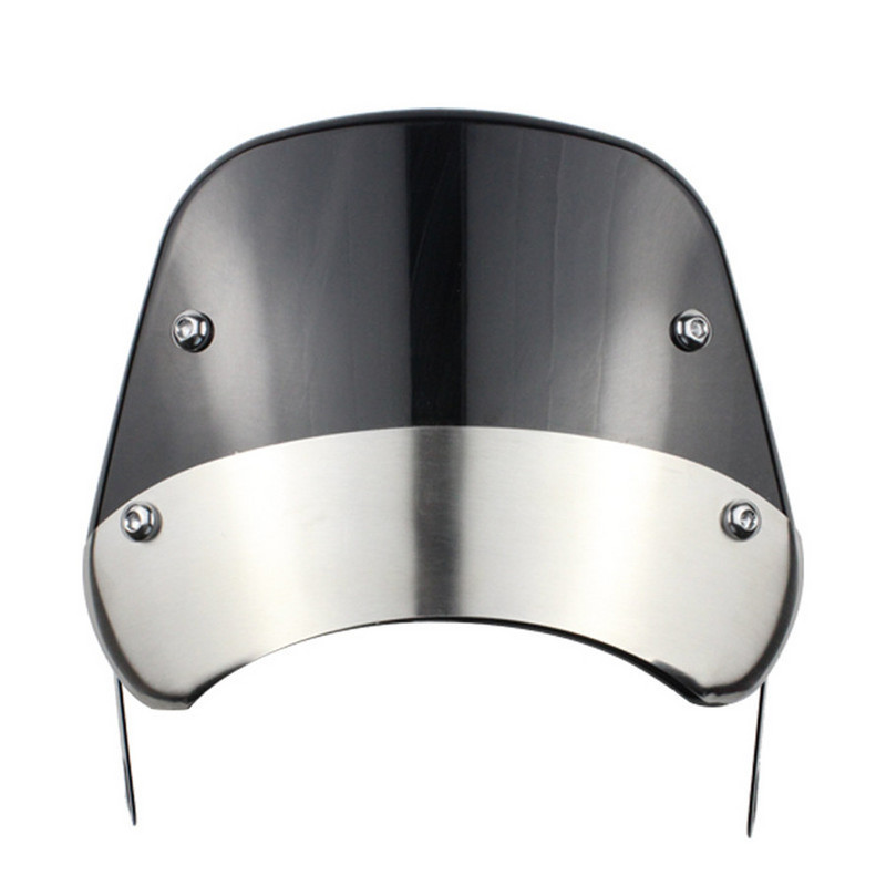 Juodas universalus 5"–9,45" motociklo priekinių žibintų priekinis stiklas, vėjo deflektorius, priekinis stiklas, skirtas Suzuki Honda Yamaha Kawasaki Triumph