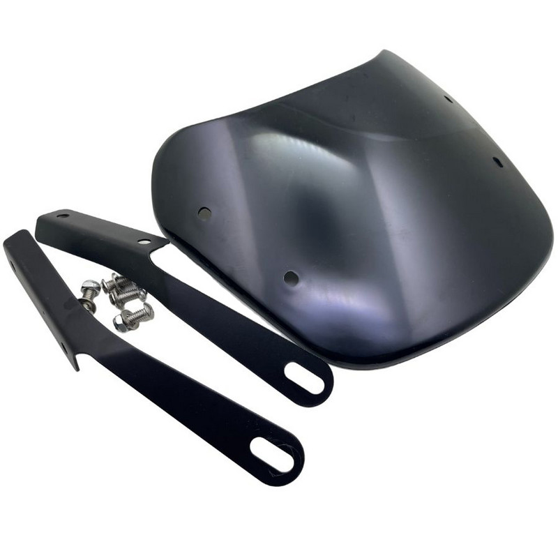 Juodas universalus 5"–9,45" motociklo priekinių žibintų priekinis stiklas, vėjo deflektorius, priekinis stiklas, skirtas Suzuki Honda Yamaha Kawasaki Triumph
