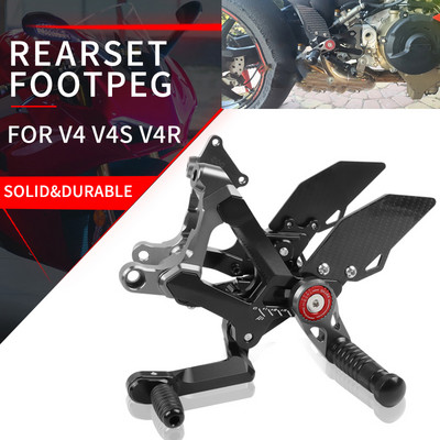 Pre Ducati PANIGALE V4S Streetfighter V4 V4R 2018-2023, nastaviteľné zadné sady opierok na nohy pre motocykel, opierky na nohy, zadná sada stupňov.