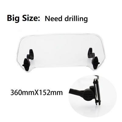 Univerzálny spojler na čelné sklo motocykla s upínacím mechanizmom pre BMW, R1200GS, F800GS, Yamaha...