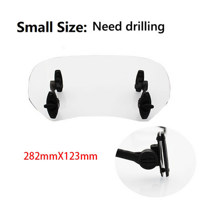 Univerzálny spojler na čelné sklo motocykla s upínacím mechanizmom pre BMW, R1200GS, F800GS, Yamaha...