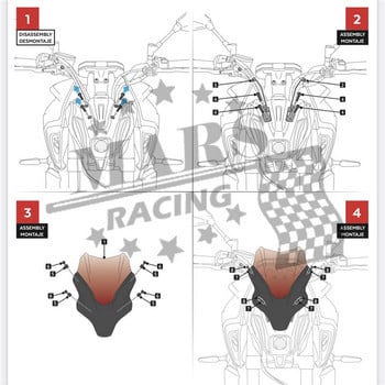 За YAMAHA NEW MT07 MT-07 FZ07 mt07 2021 2022 Мотоциклетно предно стъкло Предно стъкло Алуминиев комплект Дефлектор Капак на обтекателя