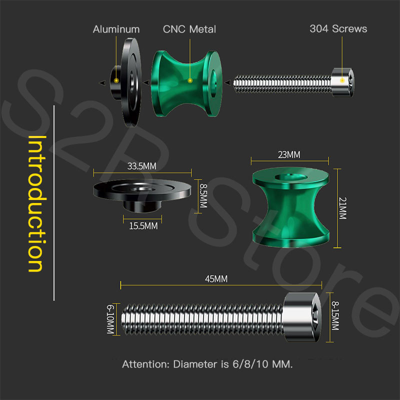 Vijci postolja za motocikle 6 mm 8 mm 10 mm 7 boja Motociklističke zakretne ruke Vijci klizača postolja za Yamahu Honda Suzuki Kawasaki