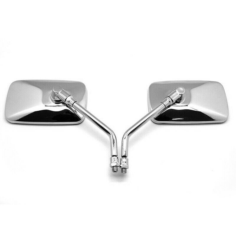 10 mm retro stačiakampis metalinis motociklo galinio vaizdo šoninis veidrodėlis, universalus chromas, skirtas Honda Retroviseur motociklų priedams