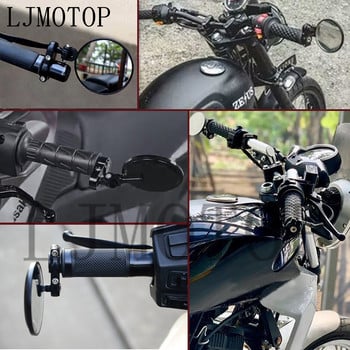 Мотоциклетни огледала 3-инчови кръгли сгъваеми крайни странични огледала за Honda CB125R CB650R CB190R CB250R CB300R CB400 CB500X CB1000R