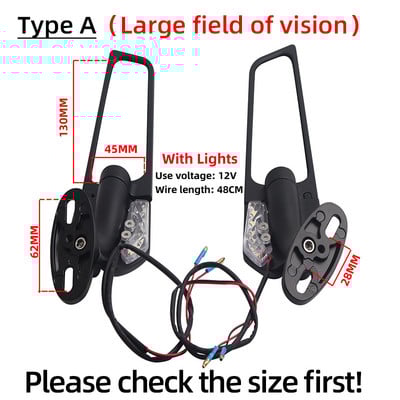 Pre Suzuki GSXR 600 750 1000 GSX1300R GSX650F GSX-R Modifikované veterné krídlo, nastaviteľné otočné spätné zrkadlá so svetlami