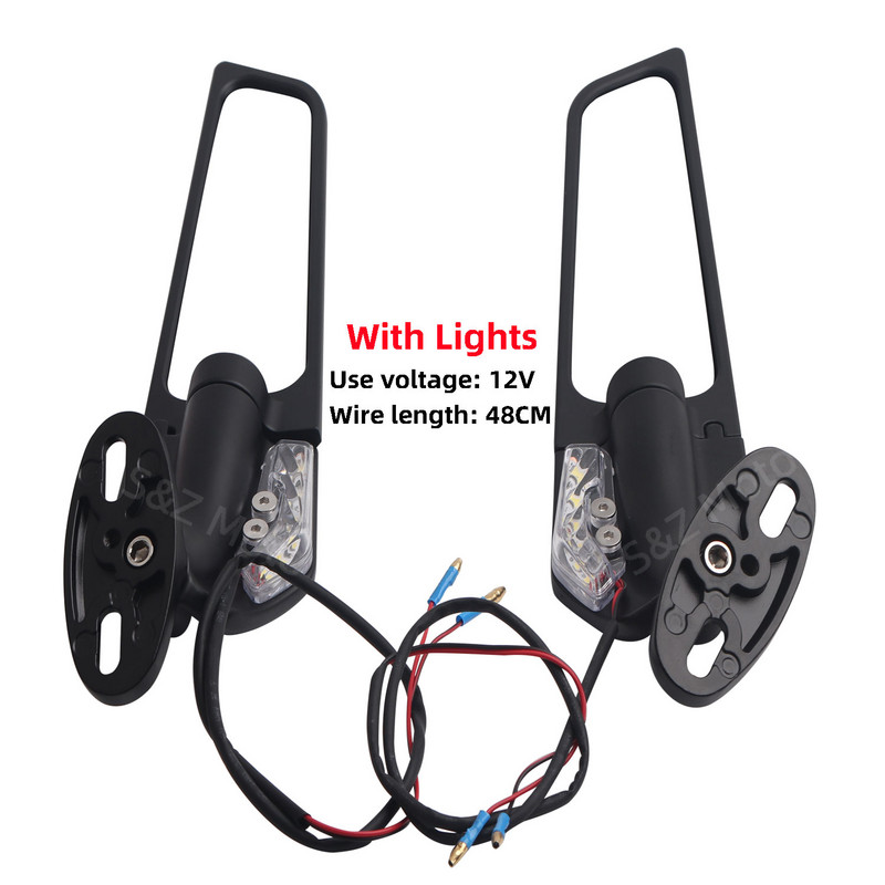 Pre Suzuki GSXR 600 750 1000 GSX1300R GSX650F GSX-R Modifikované veterné krídlo, nastaviteľné otočné spätné zrkadlá so svetlami