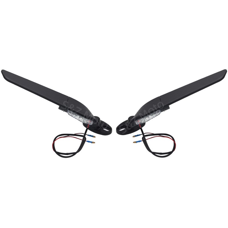 Pre Suzuki GSXR 600 750 1000 GSX1300R GSX650F GSX-R Modifikované veterné krídlo, nastaviteľné otočné spätné zrkadlá so svetlami