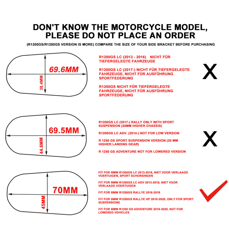 Predĺženie bočného stojana pre motocykel, opierka na nohy, vhodná pre BMW R1200GS Adventure R1250GS Adv R1200 GS LC 2013-2020 2019