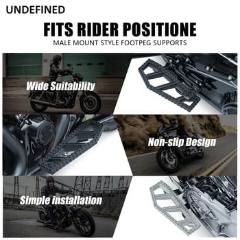 MX Riot Floorboards Wide Foot Pegs Стойки за крака Педали за Harley Touring Road Glide Softail Fatboy FL Dyna FLD Tri Chopper Bobber