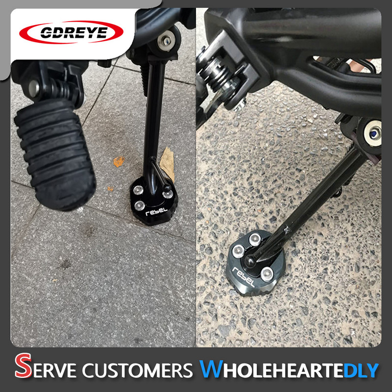 CMX500 motociklų priedai Atraminio stovo šoninio stovo prailginimo padidinimo plokštės padas, skirtas Honda Rebel 500 300 CMX300 CMX500 2017–2021 m.