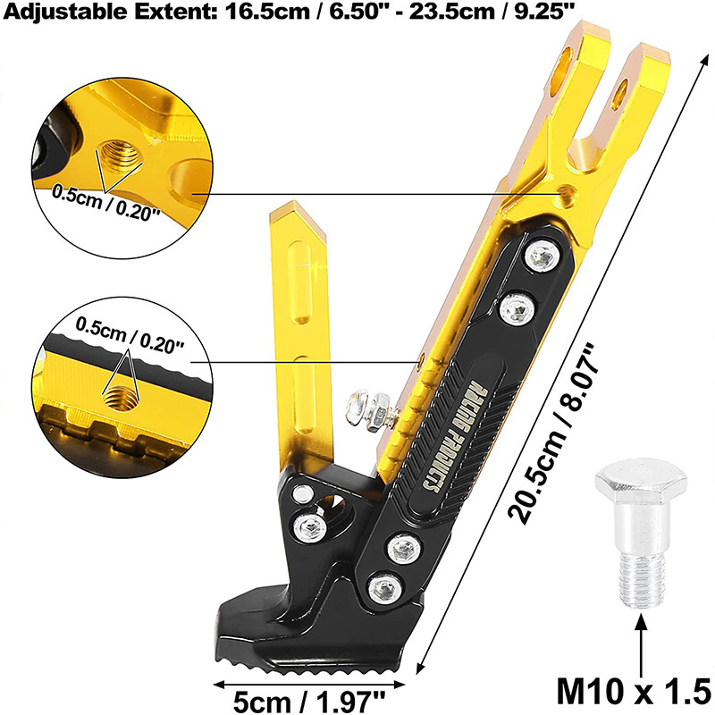 Suport pentru picior din metal CNC reglabil pentru motocicleta Suport lateral cu picior Suport durabil rezistent la coroziune Accesorii pentru suport pentru motocicleta