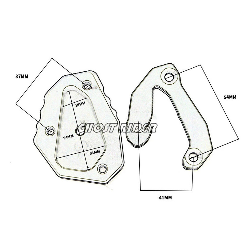 Motociklo atraminio stovo pėdos šoninis stovas Padidinti prailginimo pagalvėlę atraminė plokštė, skirta DUCATI 899 959 1199 1299 V2 Panigale priedams