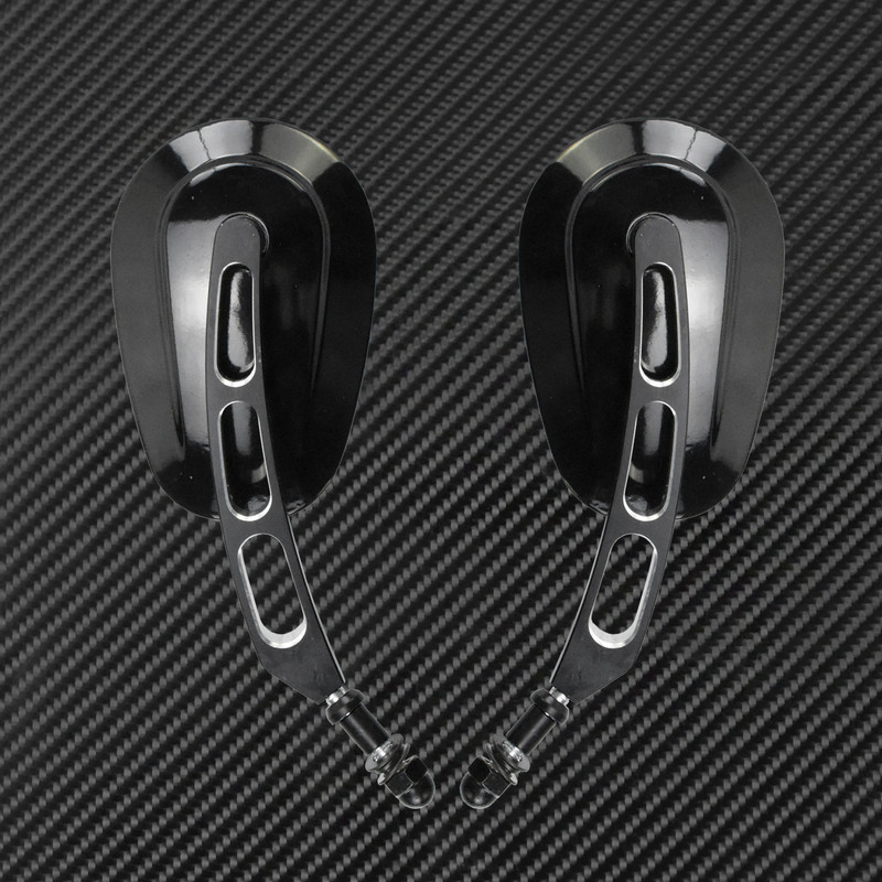 Universalūs motociklo 8 mm galinio vaizdo šoniniai veidrodėliai juodi, skirti Harley Sportster XL1200 XL883 Touring Dyna Fatboy Street Bob Softail