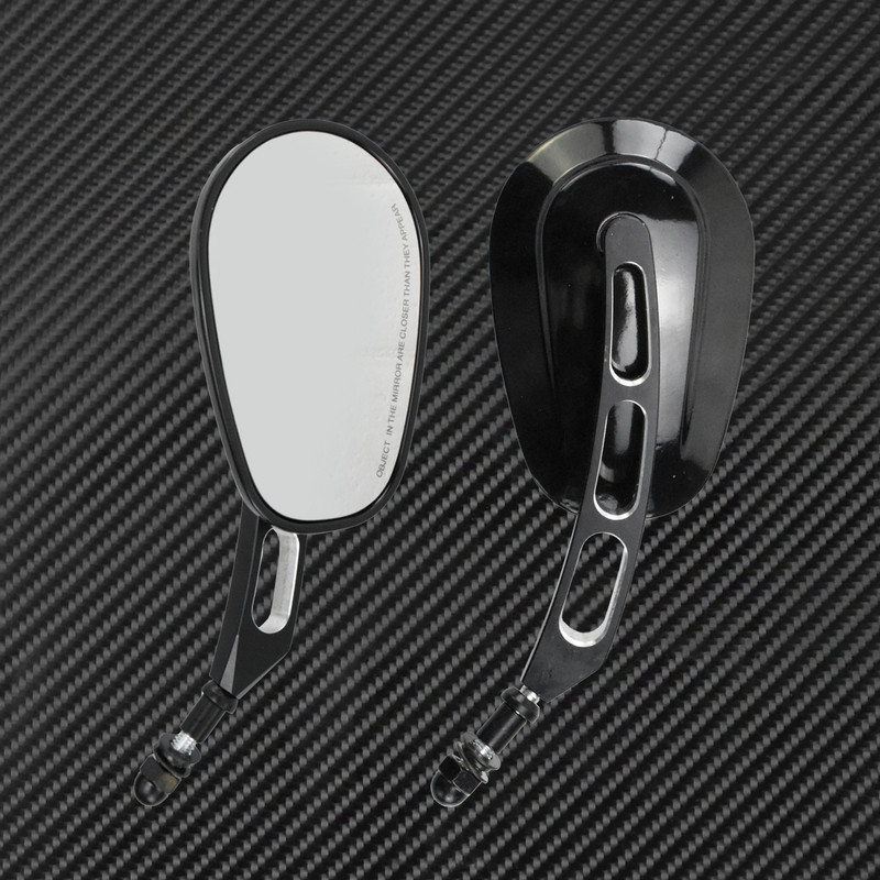 Universalūs motociklo 8 mm galinio vaizdo šoniniai veidrodėliai juodi, skirti Harley Sportster XL1200 XL883 Touring Dyna Fatboy Street Bob Softail