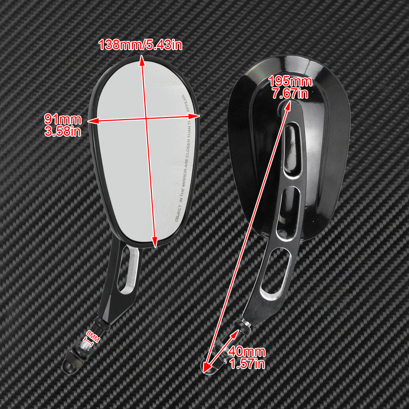 Universalūs motociklo 8 mm galinio vaizdo šoniniai veidrodėliai juodi, skirti Harley Sportster XL1200 XL883 Touring Dyna Fatboy Street Bob Softail