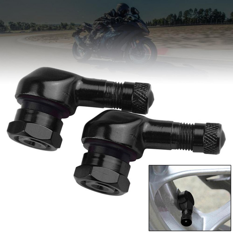 2vnt motociklo ratų padangos bekamerės vožtuvo kotai Aliuminio lydinio vožtuvas motociklo ratlankis 90 laipsnių kampas ratlankio ratų dalims