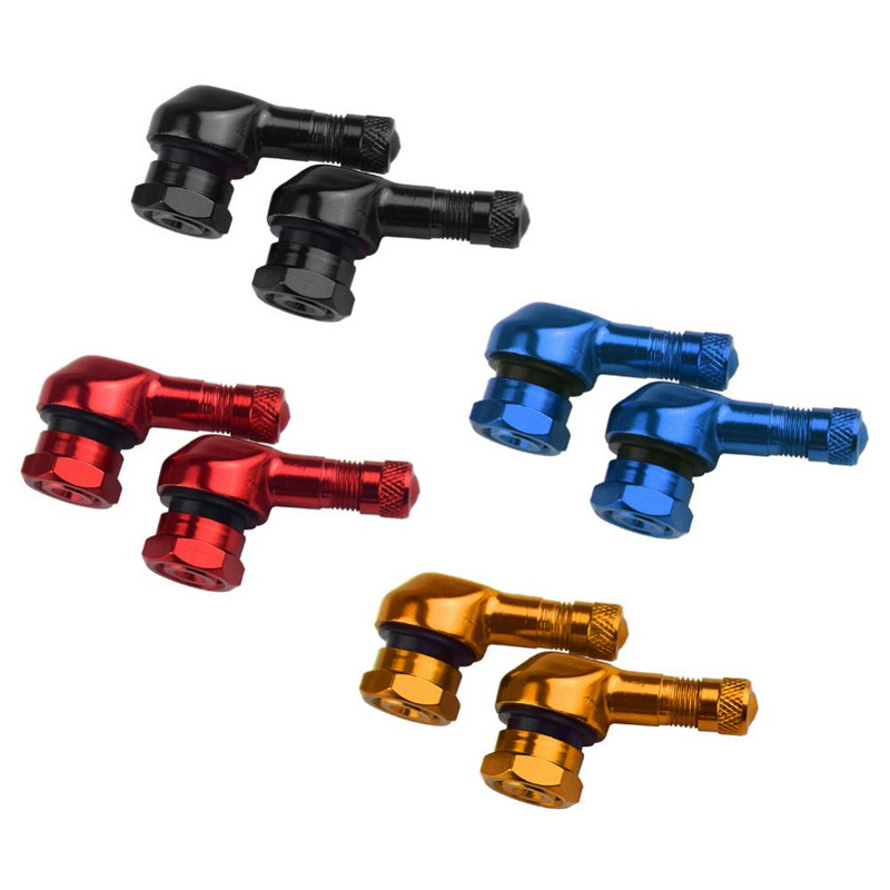 2vnt motociklo ratų padangos bekamerės vožtuvo kotai Aliuminio lydinio vožtuvas motociklo ratlankis 90 laipsnių kampas ratlankio ratų dalims