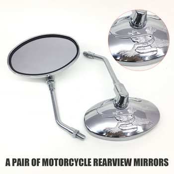 Универсални мотоциклетни овални хромирани огледала за обратно виждане 10 мм странично огледало за мотоциклет ЗА Yamaha xt 600 virago 125 535 1100 vmax 1200