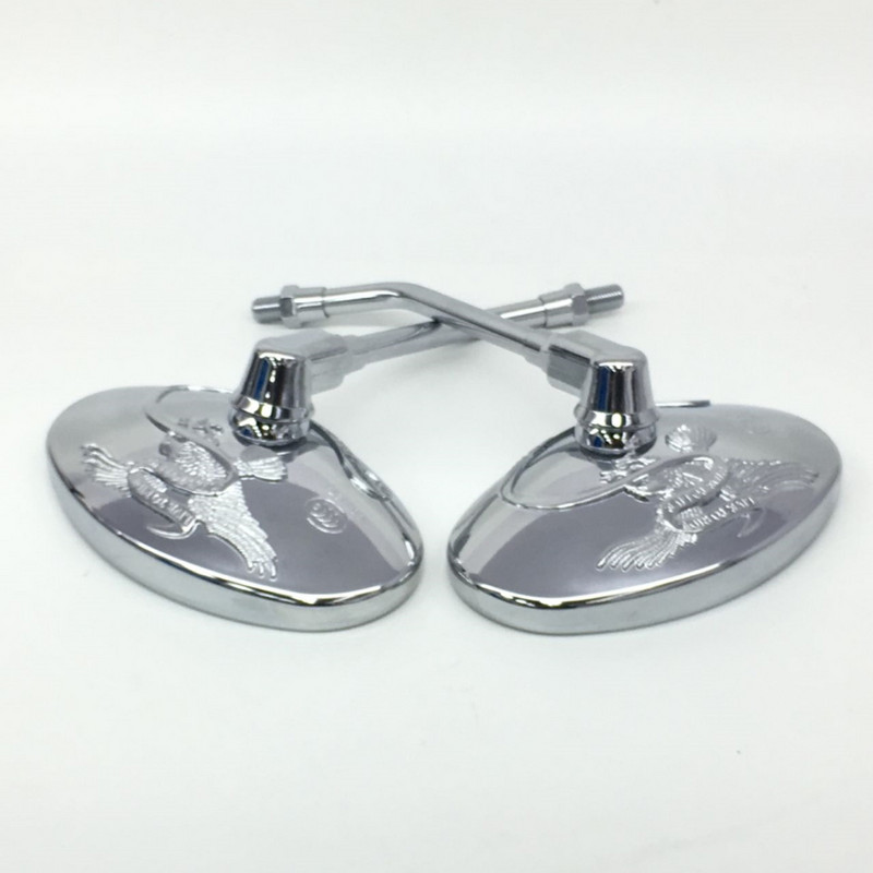 Universaalsed mootorratta ovaalsed kroomitud tahavaatepeeglid 10 mm mootorratta küljepeegel Yamaha xt 600 virago 125 535 1100 vmax 1200 jaoks