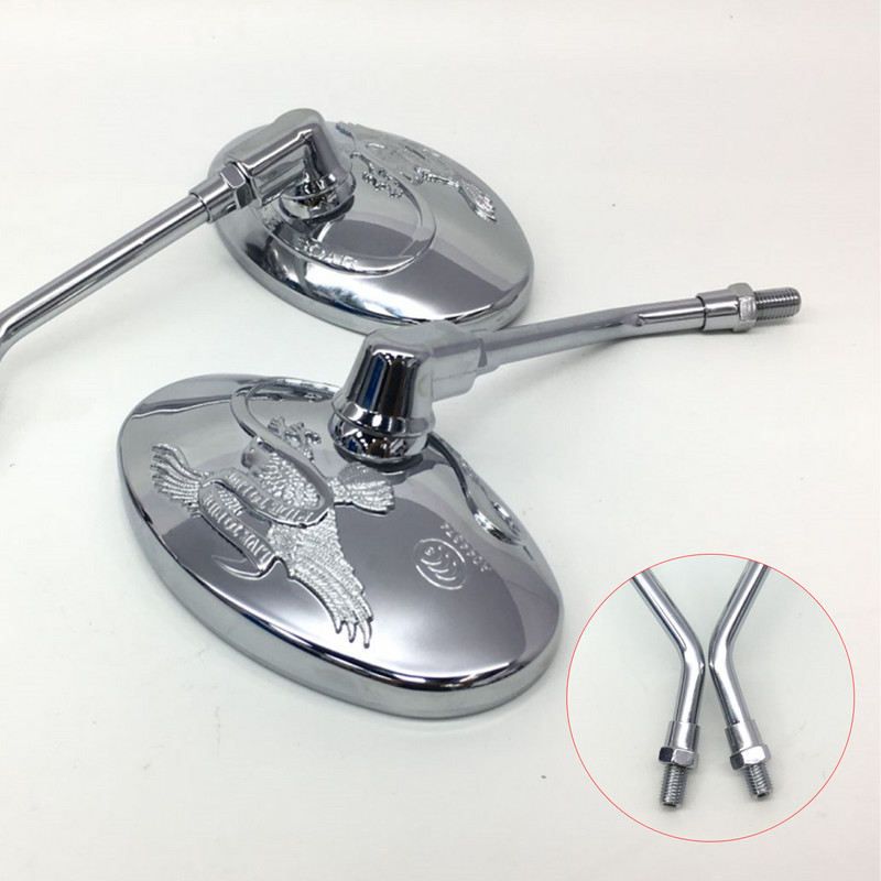 Universaalsed mootorratta ovaalsed kroomitud tahavaatepeeglid 10 mm mootorratta küljepeegel Yamaha xt 600 virago 125 535 1100 vmax 1200 jaoks