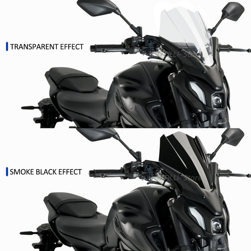 Novo 2021. - Prednji zaslon vjetrobranskog stakla motocikla za Yamahu MT-07 MT 07 MT07 mt07 Accessoris Transparent/Smoke black