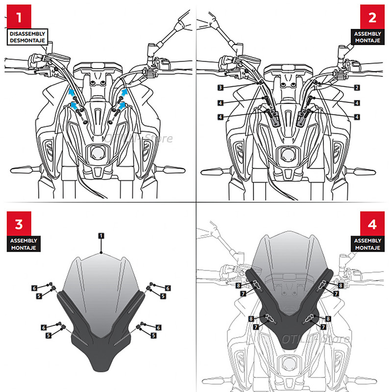 Novo 2021. - Prednji zaslon vjetrobranskog stakla motocikla za Yamahu MT-07 MT 07 MT07 mt07 Accessoris Transparent/Smoke black