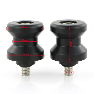 M6 M8 POM Pöördhoob Poolid Liugurid Stand Poolid Plastikust 6mm 8mm Must For Honda Suzuki Yamaha BMW Ducati KTM Triumph Aprilia