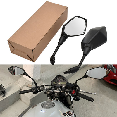 Motocikla spoguļa sānu izliektais spogulis 8mm 10mm oglekļa šķiedras universāls priekš Honda Black SpiRit NC750X CB1100 CRF1000L AFRICA TWIN