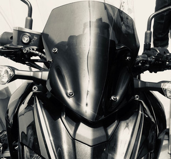 Μοτοσικλέτα Υψηλής Ποιότητας Παρμπρίζ WindScreen Smoke Μαύρη οθόνη με αξεσουάρ βραχίονα για Kawasaki Z900 2017