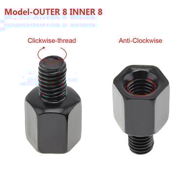 1 buc Adaptoare oglinzi retrovizoare pentru motociclete Șuruburi 8mm până la 10mm Adaptor filet invers dreapta stânga șurub de conversie Instrumente convenabile