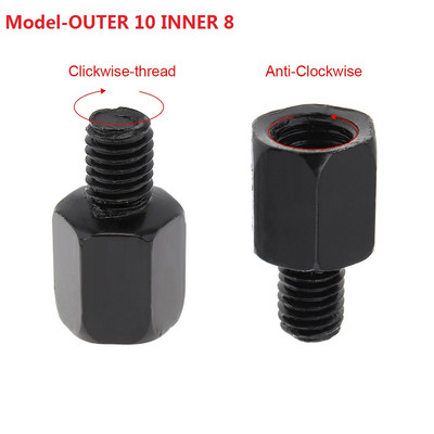 1 buc Adaptoare oglinzi retrovizoare pentru motociclete Șuruburi 8mm până la 10mm Adaptor filet invers dreapta stânga șurub de conversie Instrumente convenabile