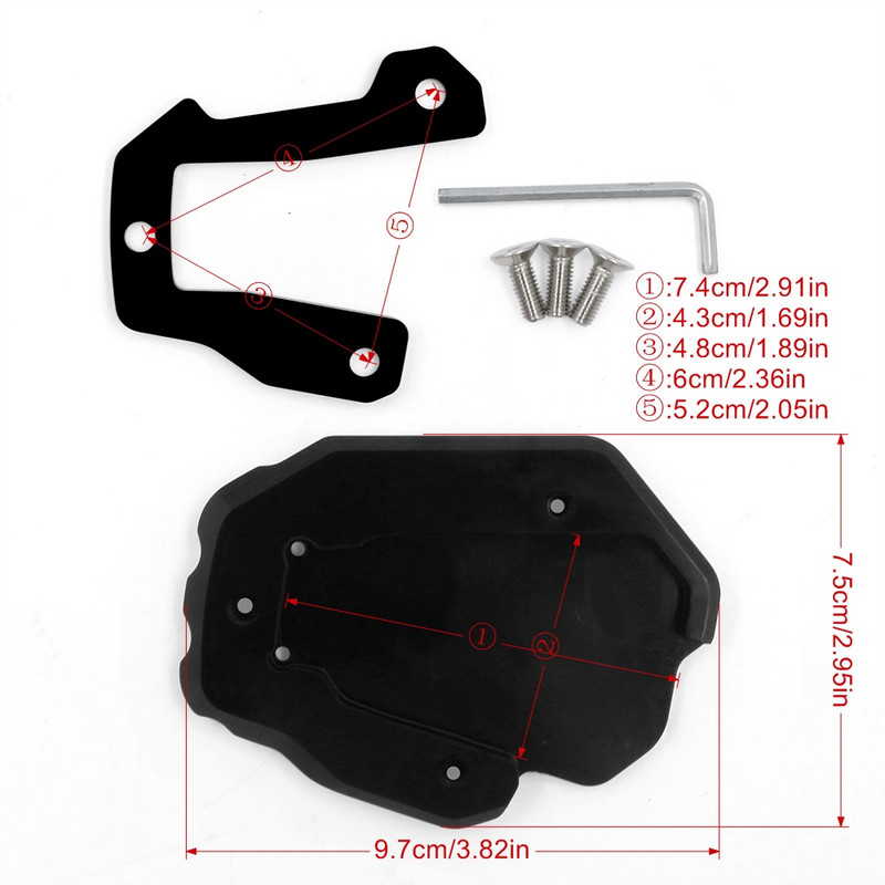 Kickstand CNC jala külgjala pikendusaluse suurendaja plaadipadi jaoks HONDA CRF1100L CRF 1100 L Africa Twin Adv Sports DCT 19-2023