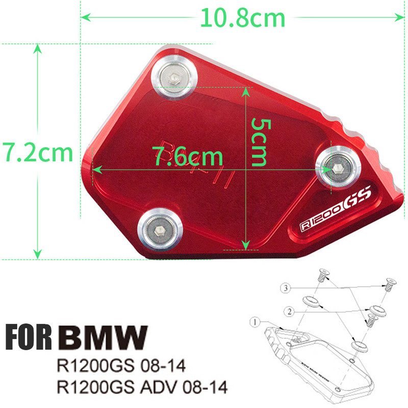 R 1200 GS ADVENUTRE GSA1200 GSA 1200 R Podloga za povećanje bočnog stalka za BMW R1200GS R 1200GS ADV 2008 2009 2010 2011 2012 2013 2014