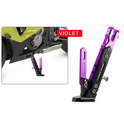 Állítható CNC fém motorkerékpár lábtartó rúgás oldalsó konzol Tartós korrózióálló konzol motorkerékpár állvány