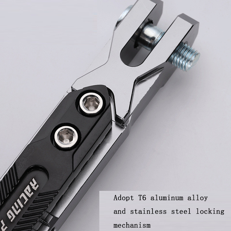 Állítható CNC fém motorkerékpár lábtartó rúgás oldalsó konzol Tartós korrózióálló konzol motorkerékpár állvány