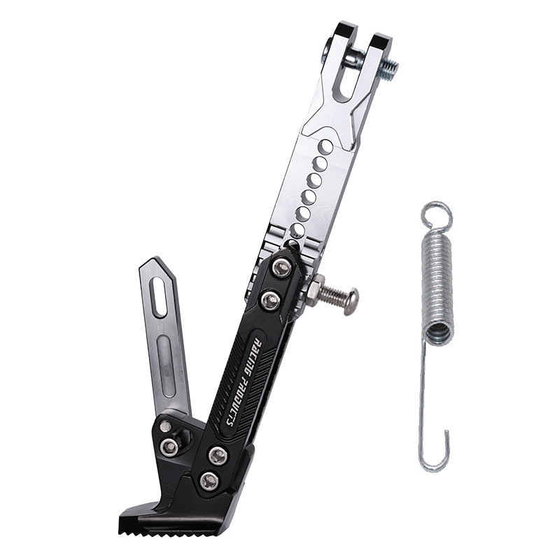 Állítható CNC fém motorkerékpár lábtartó rúgás oldalsó konzol Tartós korrózióálló konzol motorkerékpár állvány