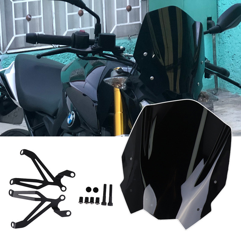 BMW G310R G 310R 2017-2022 esiklaasi esiklaasile koos kinnitusklambriga Mootorratta tarvikud Deflektor G310 R ABS plastik