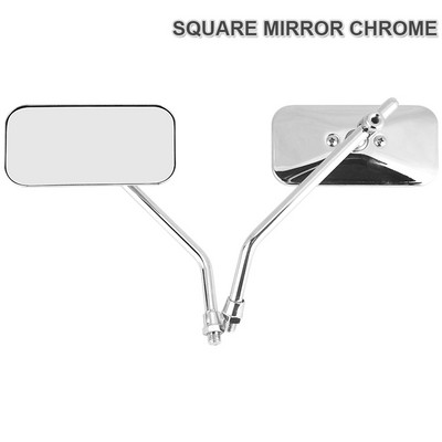 Oglindă retrovizoare laterală pentru motocicletă cu șuruburi de 10 mm Motocicletă universală rotundă pătrată retro modificată pentru Honda pentru yamaha