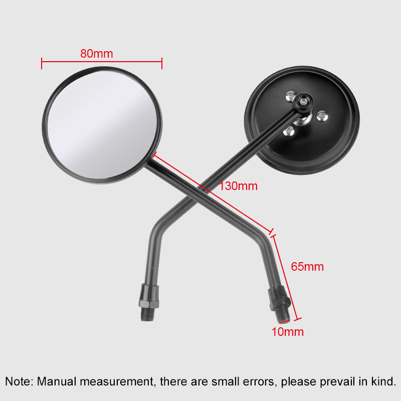 Oglindă retrovizoare laterală pentru motocicletă cu șuruburi de 10 mm Motocicletă universală rotundă pătrată retro modificată pentru Honda pentru yamaha