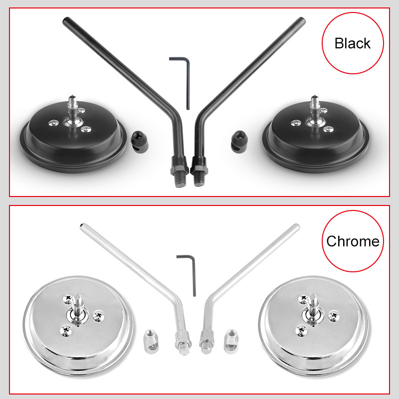 Oglindă retrovizoare laterală pentru motocicletă cu șuruburi de 10 mm Motocicletă universală rotundă pătrată retro modificată pentru Honda pentru yamaha