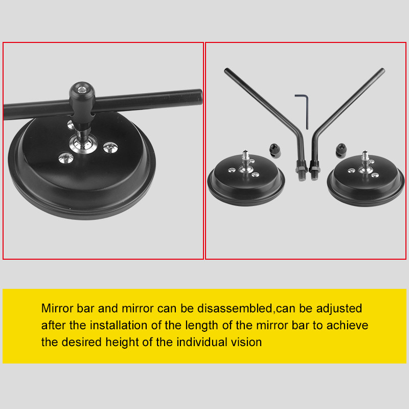 Oglindă retrovizoare laterală pentru motocicletă cu șuruburi de 10 mm Motocicletă universală rotundă pătrată retro modificată pentru Honda pentru yamaha