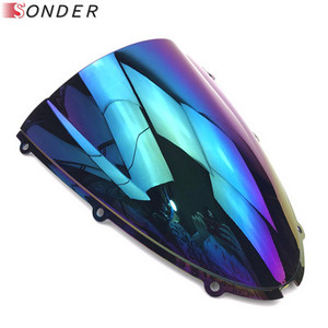 HotSale Kawasaki Ninja ZX6R 636 2005 2006 2007 2008 05 06 07 08 ZX10R 2006 2007 06 07 Szélvédő Szélvédő Dupla buborék