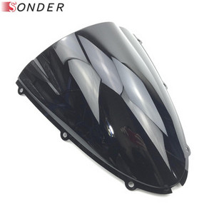 HotSale Kawasaki Ninja ZX6R 636 2005 2006 2007 2008 05 06 07 08 ZX10R 2006 2007 06 07 Szélvédő Szélvédő Dupla buborék