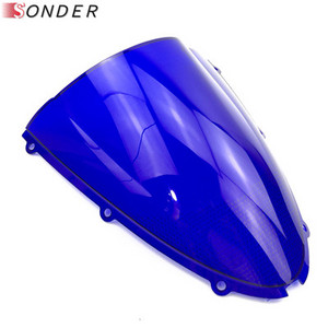 HotSale Kawasaki Ninja ZX6R 636 2005 2006 2007 2008 05 06 07 08 ZX10R 2006 2007 06 07 Szélvédő Szélvédő Dupla buborék
