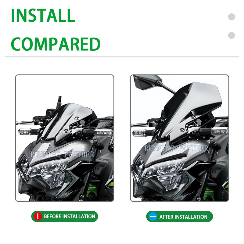 Alkalmas: KAWASAKI Z-900 Z 900 Z900 Z650 2020 2021 2022 Motorkerékpár Sport Touring Szélvédő Szélvédő Viser Viser Deflektor