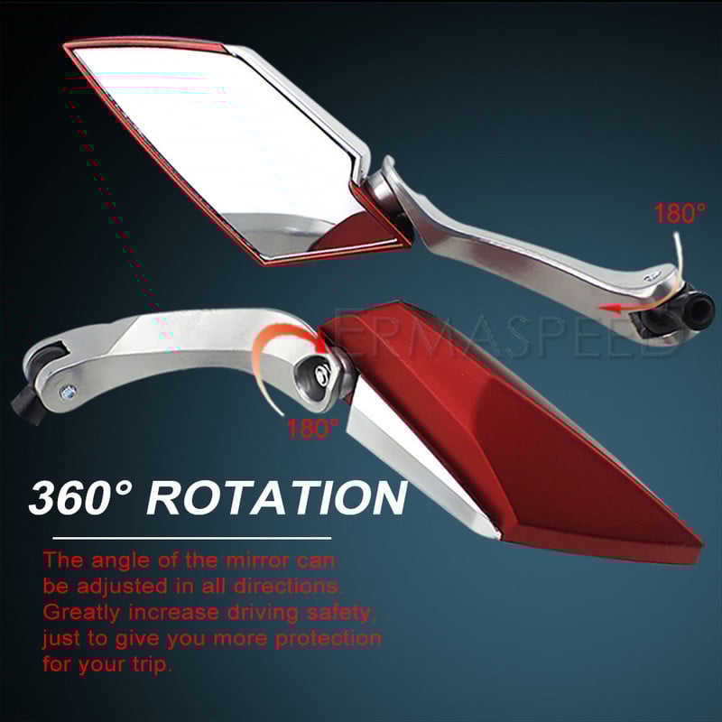 Motocyklové zrkadlo z uhlíkových vlákien, červené spätné zrkadlá na skúter, 8 mm, 10 mm, bočné zrkadlo pre motorku, skúter, príslušenstvo pre pouličné bicykle