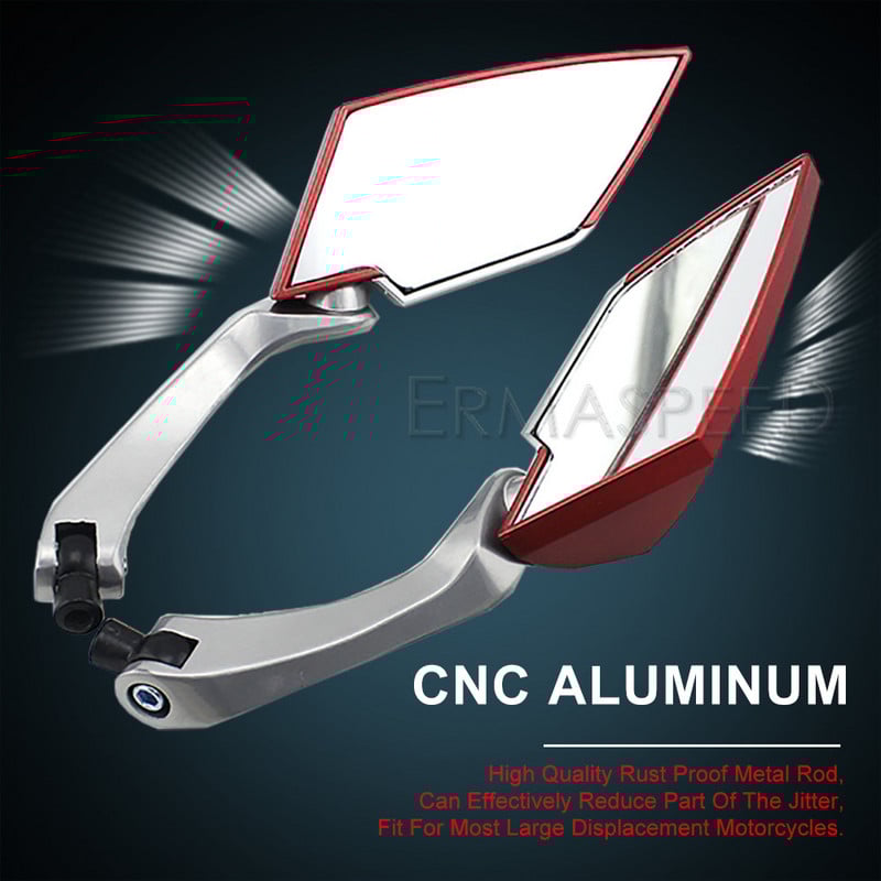 Motocyklové zrkadlo z uhlíkových vlákien, červené spätné zrkadlá na skúter, 8 mm, 10 mm, bočné zrkadlo pre motorku, skúter, príslušenstvo pre pouličné bicykle